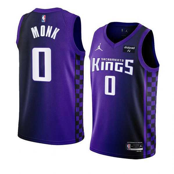 Men's Sacramento Kings #0 Malik Monk Purple 2023-24 Statement Edition Swingman Stitched Jersey Dzhi
